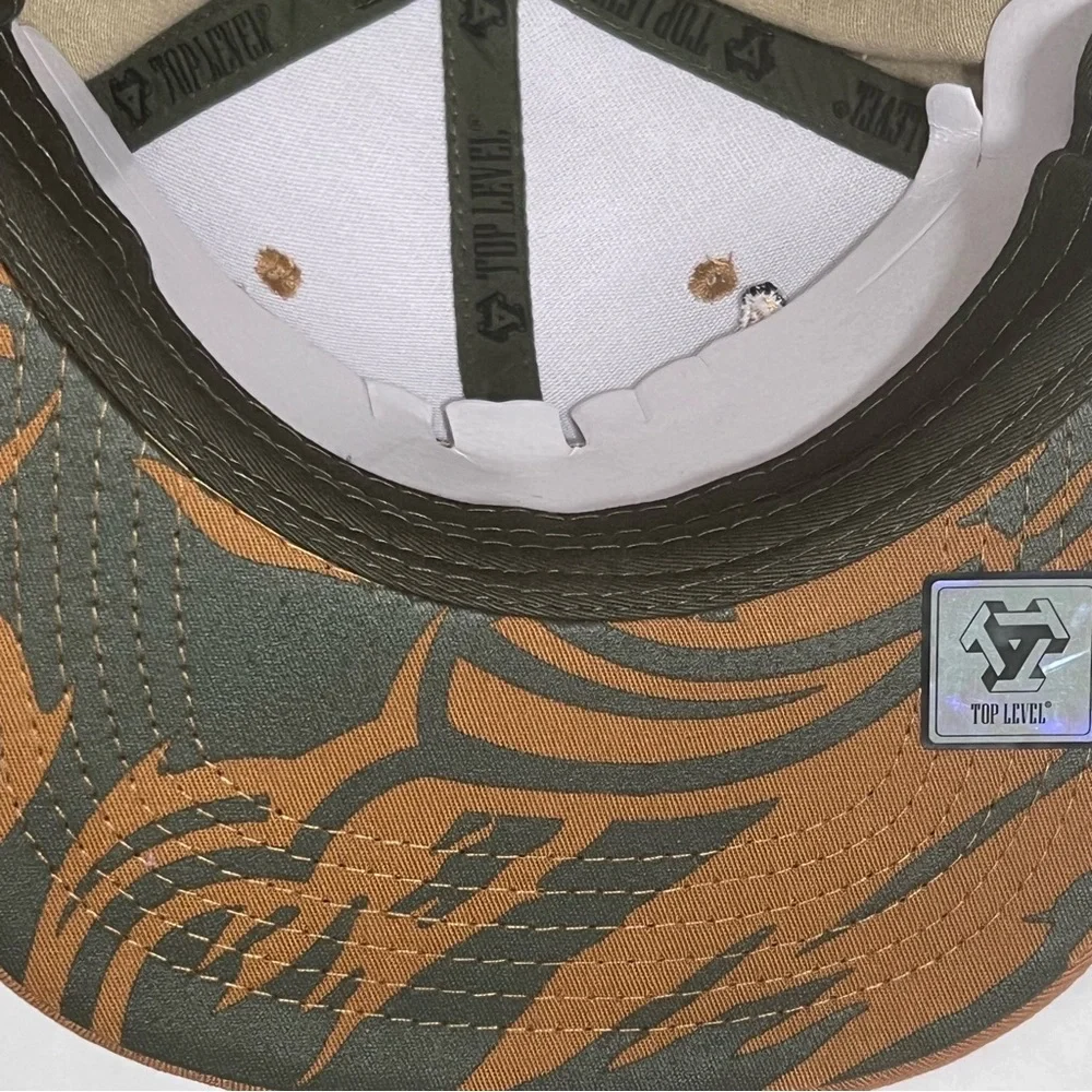 Top Level Bullhead Longhorn SnapBack‎ Cap Camo Embroidered Flat Bill